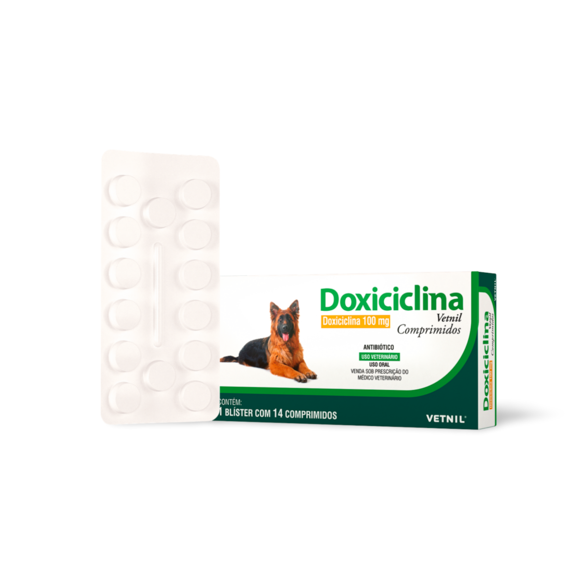 Doxiciclina Vetnil 100 mg 14 Comprimidos | Para Cães e Gatos