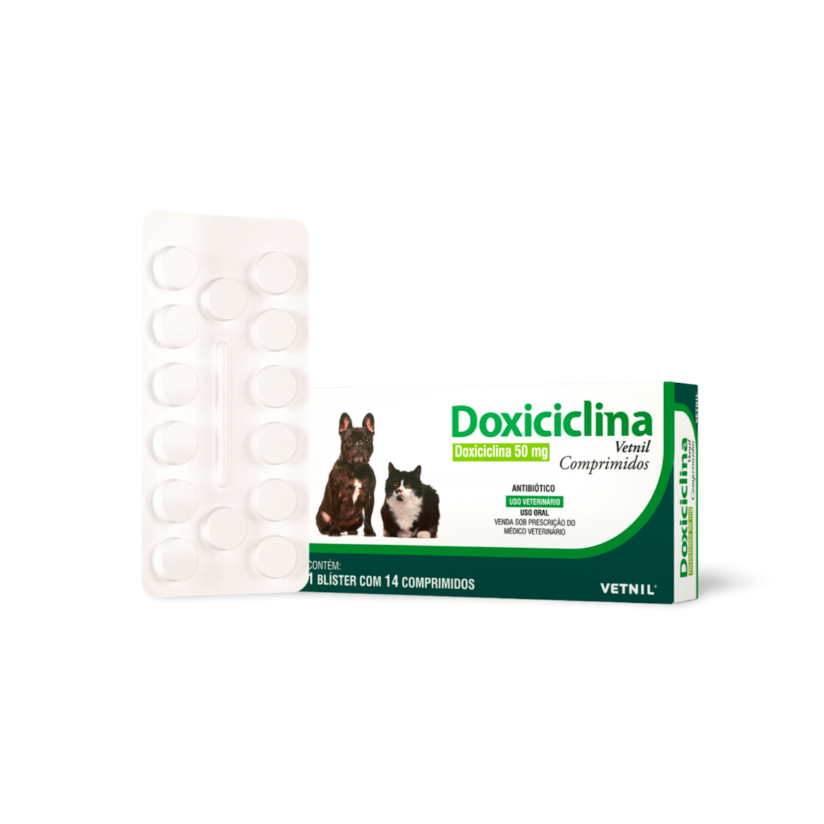 Doxiciclina Vetnil 50 mg 14 Comprimidos | Para Cães e Gatos