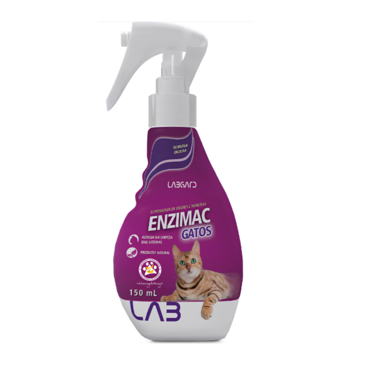 Eliminador de Odores e Manchas Labgard Enzimac Spray para Gatos