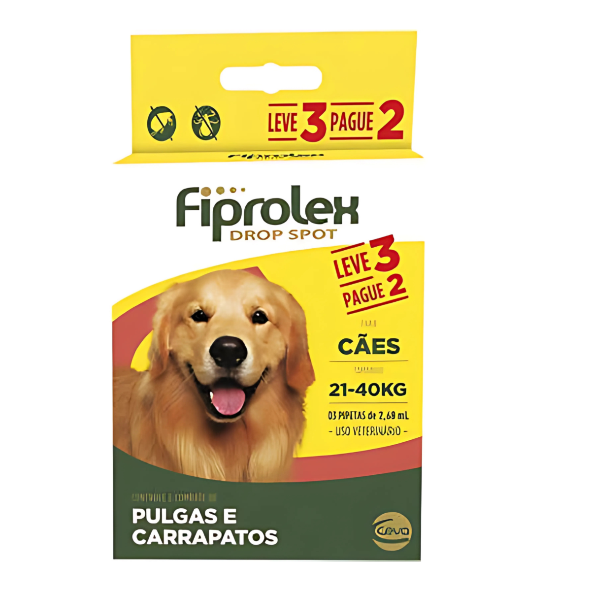 FIPROLEX (21 A 40KG) 2.68ML 3 PIPETAS