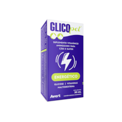 GlicoPet Energético Suplemento Alimentar Vitamínico Aminoácido para Cães e Gatos 30ml