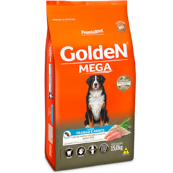 Golden Mega para Cães Adultos de Grande Porte Sabor Frango e Arroz