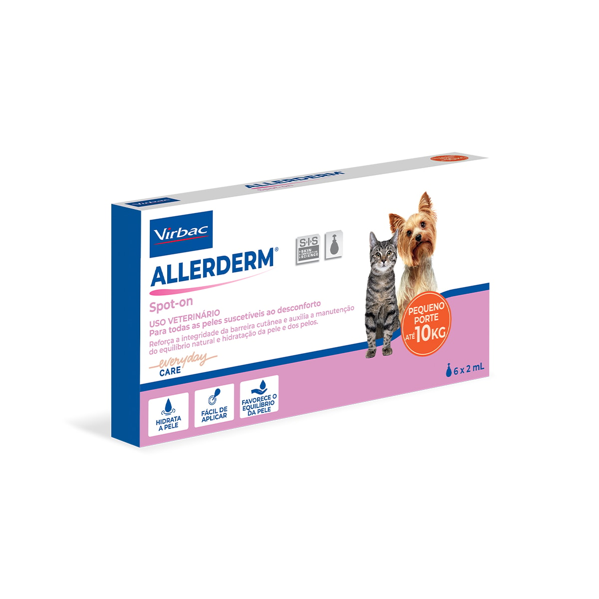 Hidratante Allerderm Spot On Sis 2ml para Cães e Gatos Até 10kg