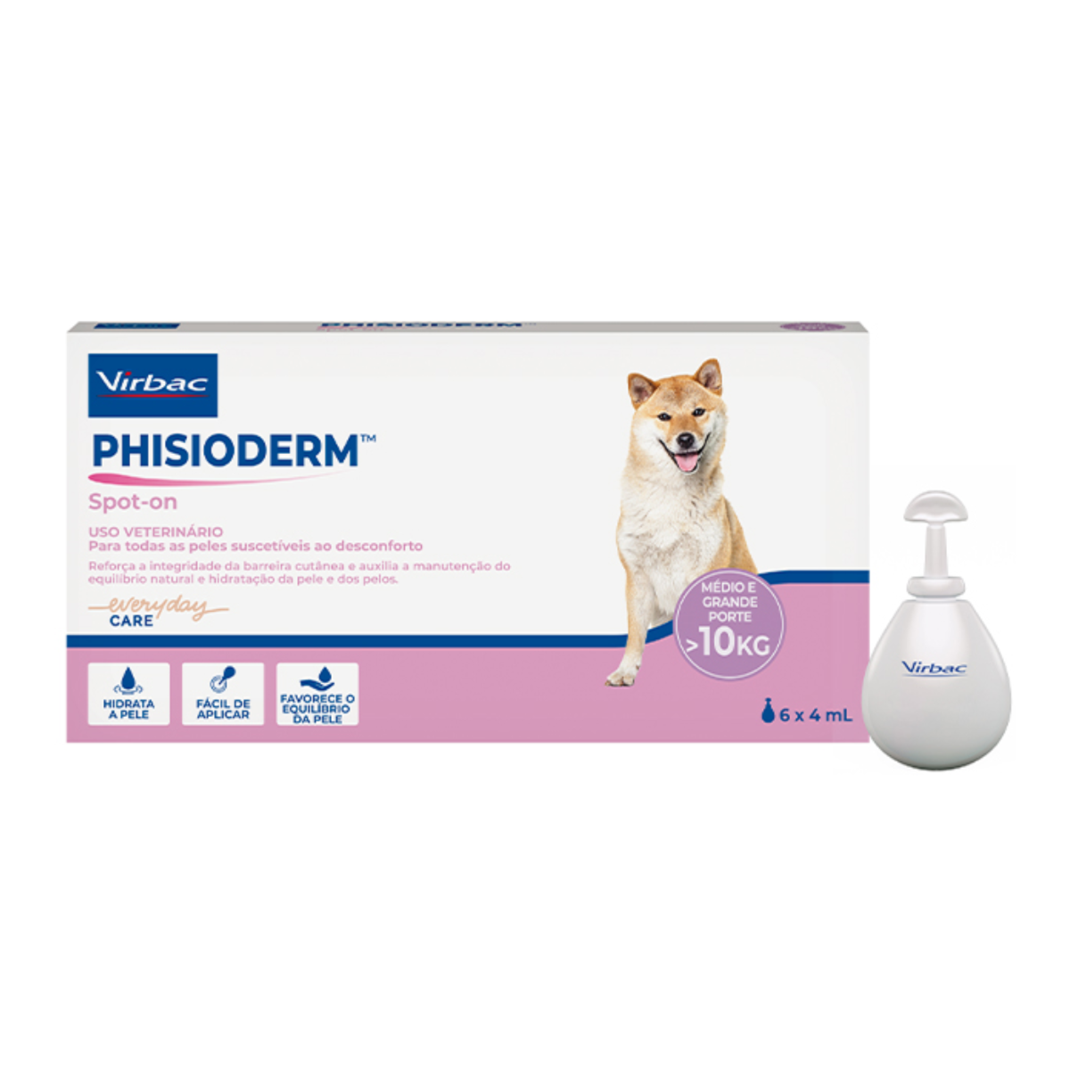 Hidratante Virbac Phisioderm Spot On S.I.S 4ml para Cães Acima de 10kg