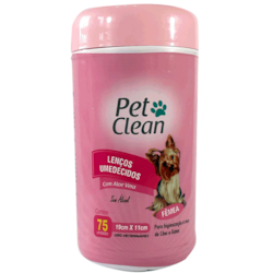 Lenço Umedecido Pet Clean Fêmea Adulto 75 Unidades