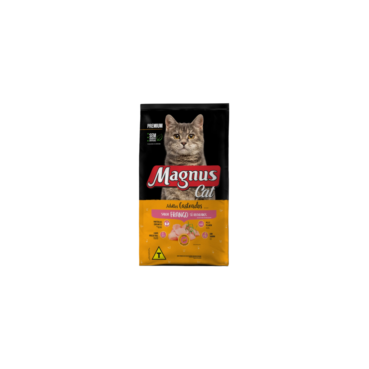 Magnus Cat Premium Gatos Adultos Castrados Frango Só Recheados