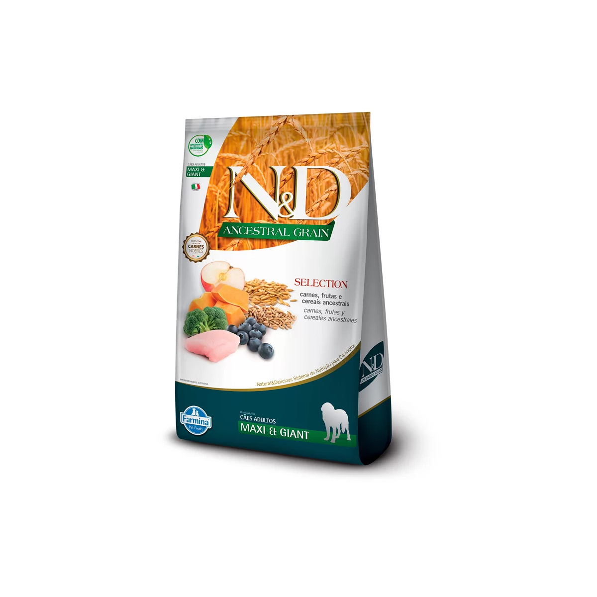 N&D Ancestral Grain Selection Carnes e Frutas para Cães Adultos Raças Grandes