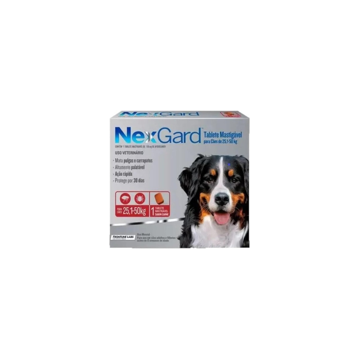 NEXGARD (25,1 A 50KG)(1 TABLETE)(VERMELHO)