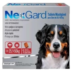 NEXGARD (25,1 A 50KG)(1 TABLETE)(VERMELHO)