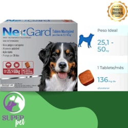 NEXGARD (25,1 A 50KG)(1 TABLETE)(VERMELHO)