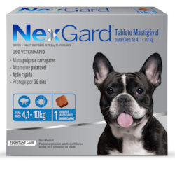 NexGard Antipulgas e Carrapatos de 4,1 a 10kg para Cães 1 tablete