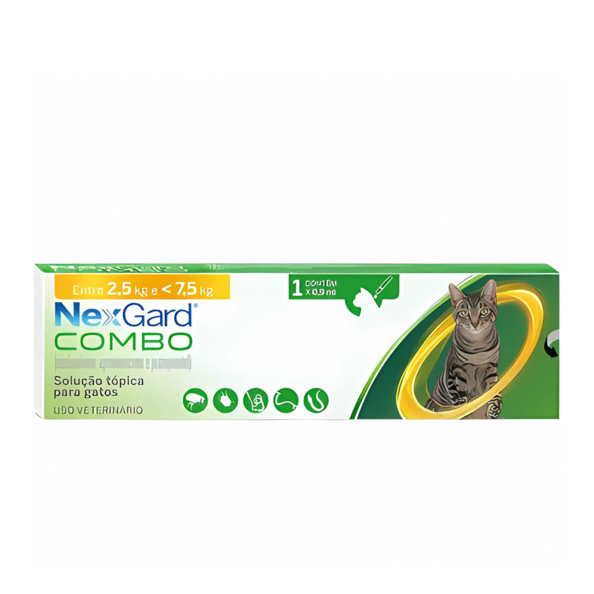 NexGard para Gatos 2,5kg a 7,5kg – 1 Unidade (Amarelo)