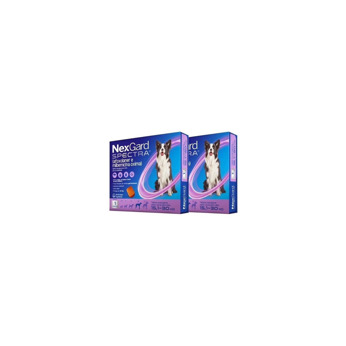Nexgard Spectra 15,1 A 30kg 1 Tablete Mastigável Combo Com 2