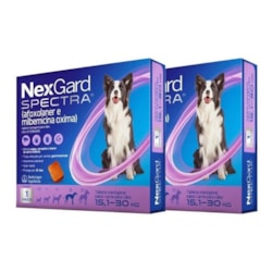 Nexgard Spectra 15,1 A 30kg 1 Tablete Mastigável Combo Com 2