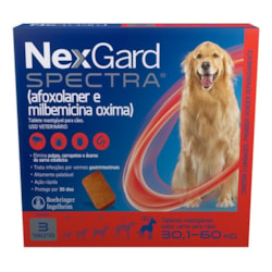 NEXGARD (SPECTRA)(30,1 A 60KG)(1 TABLETE)(VERMELHO)