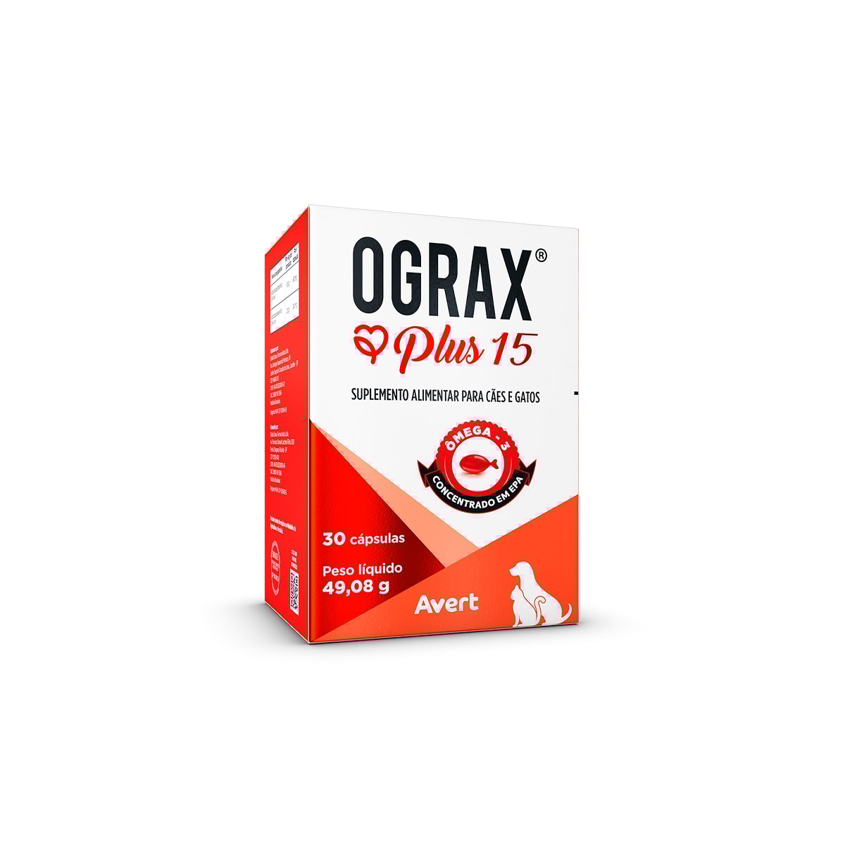 OGRAX PLUS 15 CÃES E GATOS X 30 / CAP.