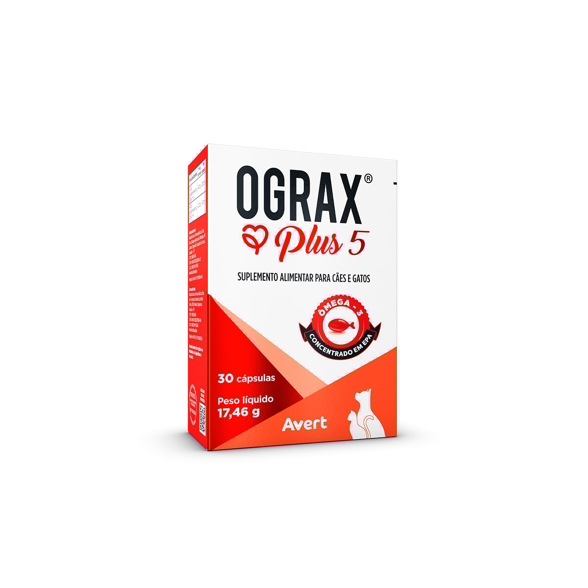 OGRAX PLUS 5 CÃES E GATOS X 30 / CAP.