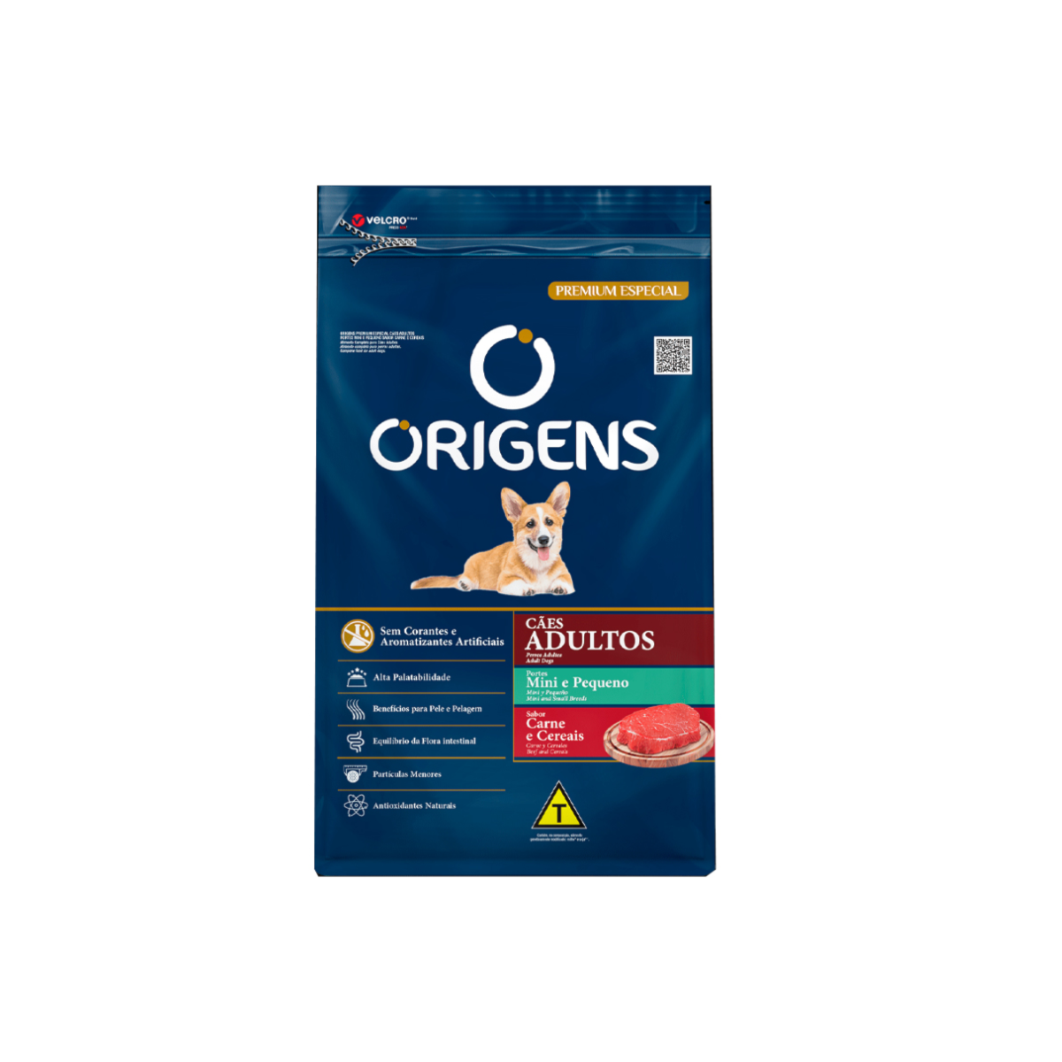 Origens Premium Especial Cães Adultos Portes Mini e Pequeno Sabor Carne e Cereais