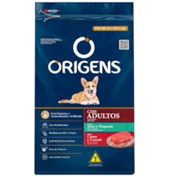 Origens Premium Especial Cães Adultos Portes Mini e Pequeno Sabor Carne e Cereais