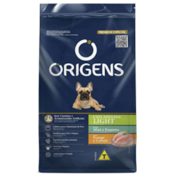 Origens Premium Especial Light Cães Adultos Portes Médio e Grande Sabor Frango e Cereais