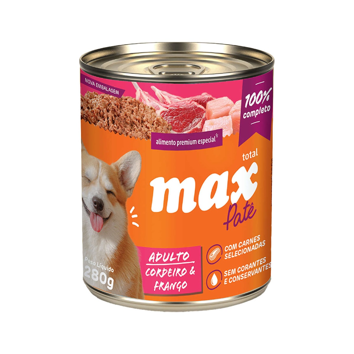 Patê Max para Cães Adultos Sabor Cordeiro e Frango 280g