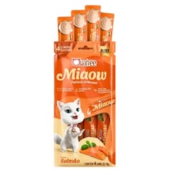 Petisco Cremoso Quatree Miaow (MIAU) Salmão (Caixa C/6 Blister C/4 Unidades) 56G