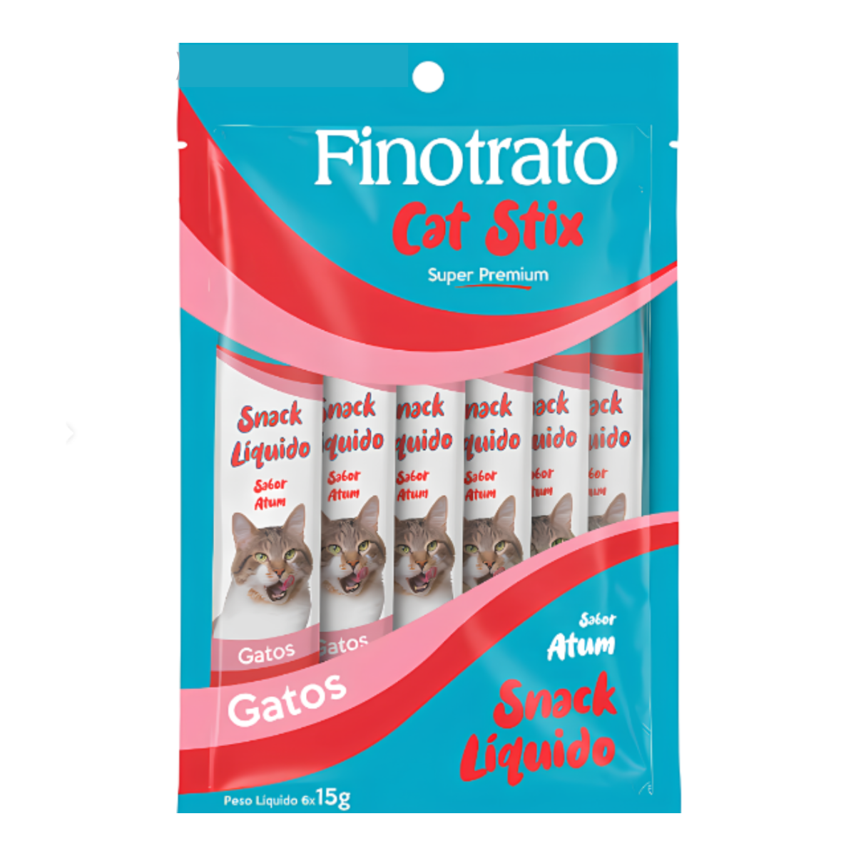 Petisco Finotrato Cat Stix para Gatos Sabor Atum C/6 und