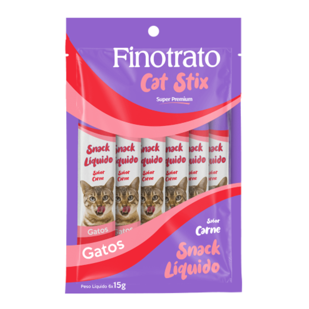 Petisco Finotrato Cat Stix para Gatos Sabor Carne 15g