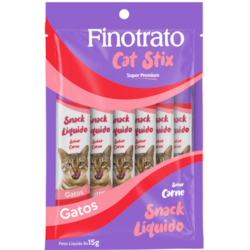 Petisco Finotrato Cat Stix para Gatos Sabor Carne 15g