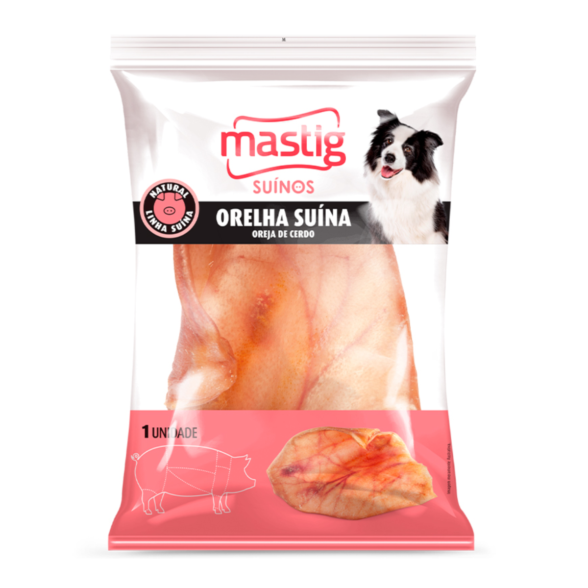 PETISCO ORELHA SUINA NATURAL MASTIG UNID