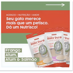 Petisco Snack Cremoso Nutrisco Atum e Camarão para Gatos 56g