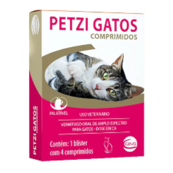 Petzi Gatos com 4 Comprimidos