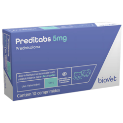 Preditabs 5 mg Anti-inflamatório para Cães e Gatos 10 comprimidos