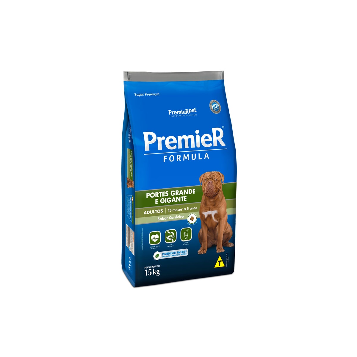 Premier Fórmula para Cães Adultos de Raças Grandes e Gigantes Sabor Cordeiro 15kg