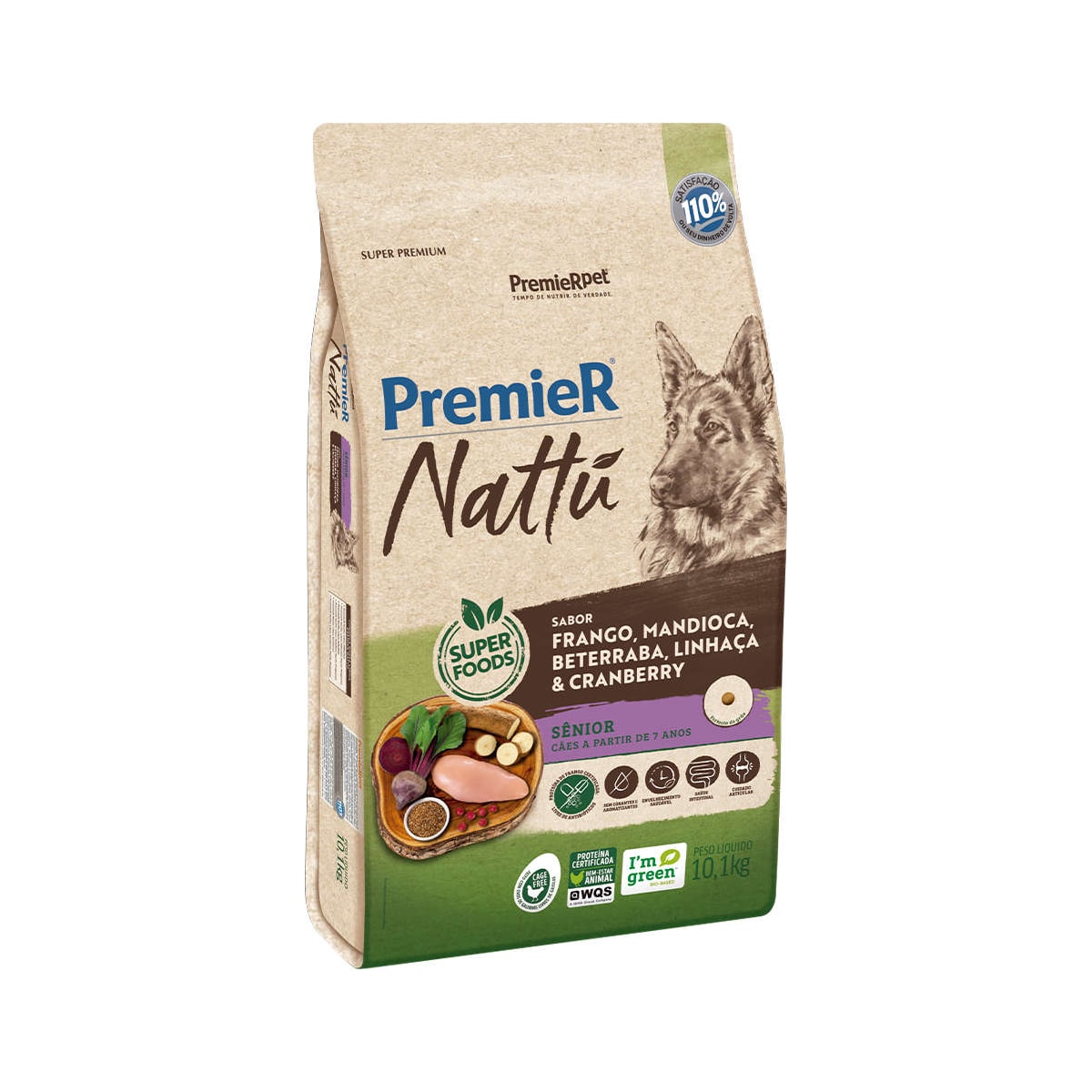 Premier Nattú Sabor Mandioca para Cães Senior