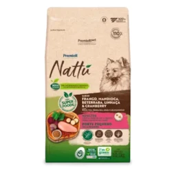 PremieR Pet Nattú Ração Seca para Cães Adultos Porte Pequeno Sabor Mandioca 10,1kg
