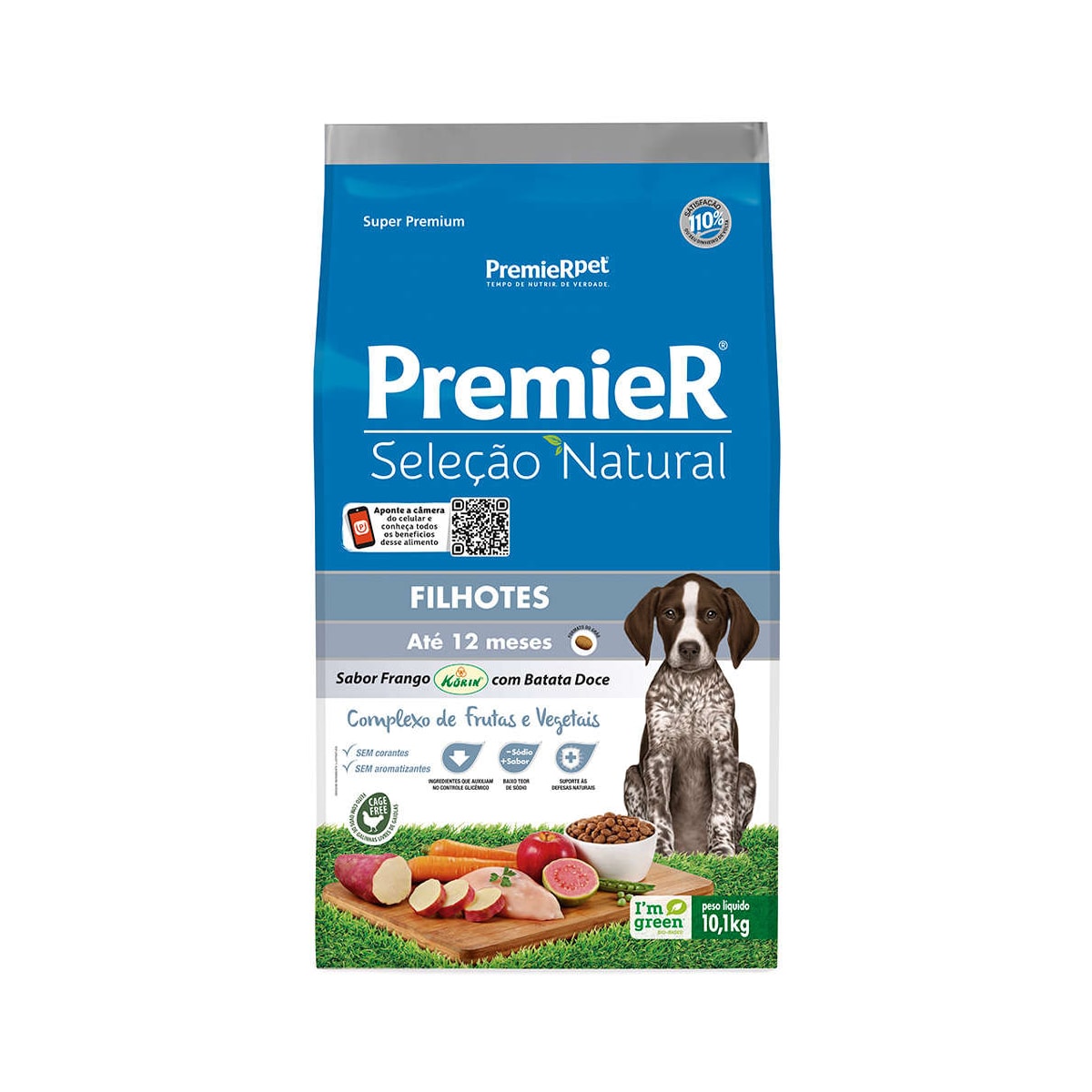 Premier Pet Seleção Natural Frango Korin com Batata Doce Cães Filhotes Raças Médias