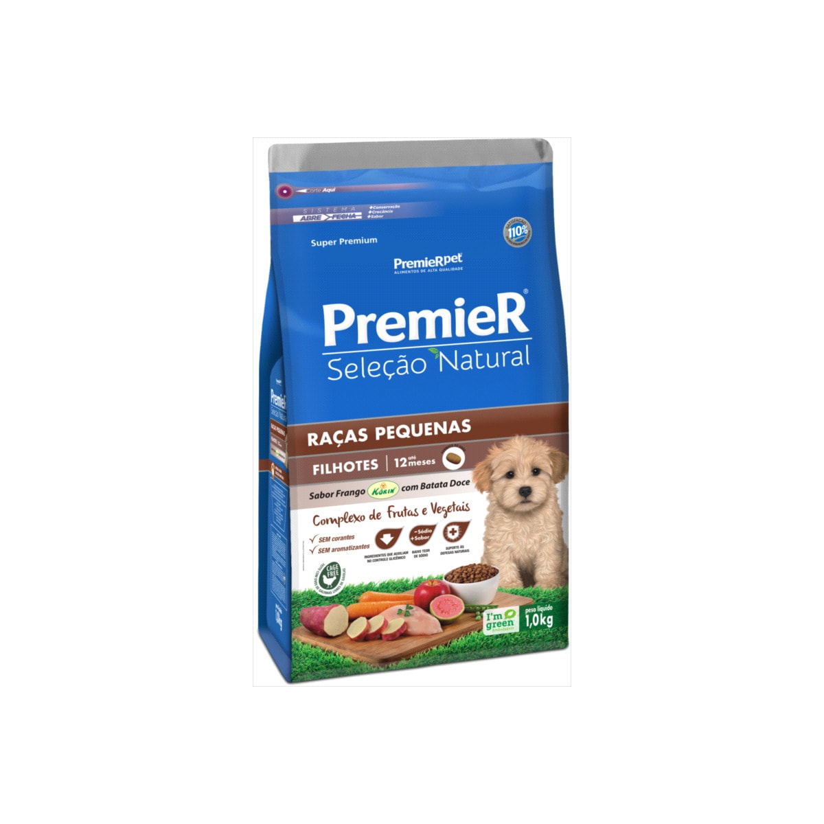 Premier Seleção Natural Premier para Cães Filhotes Raças Pequenas sabor Frango com Batata Doce