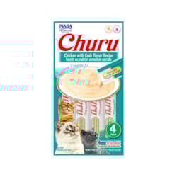 Purê Churu  Frango e Caranguejo para Gato 56g ( C/ 04 Unidaddes)