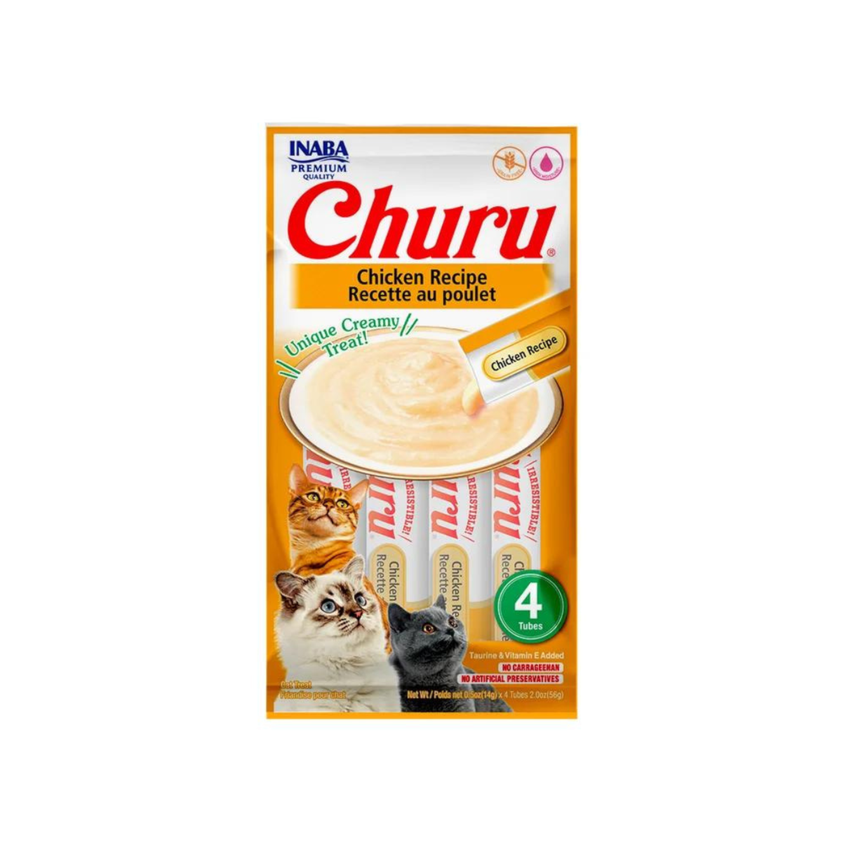 Purê Churu Galinha Para Gatos 56g  (C/04 Unidades)