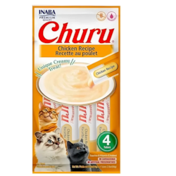 Purê Churu Para Gatos Castrados Frango 56g (C/04 Unidades)