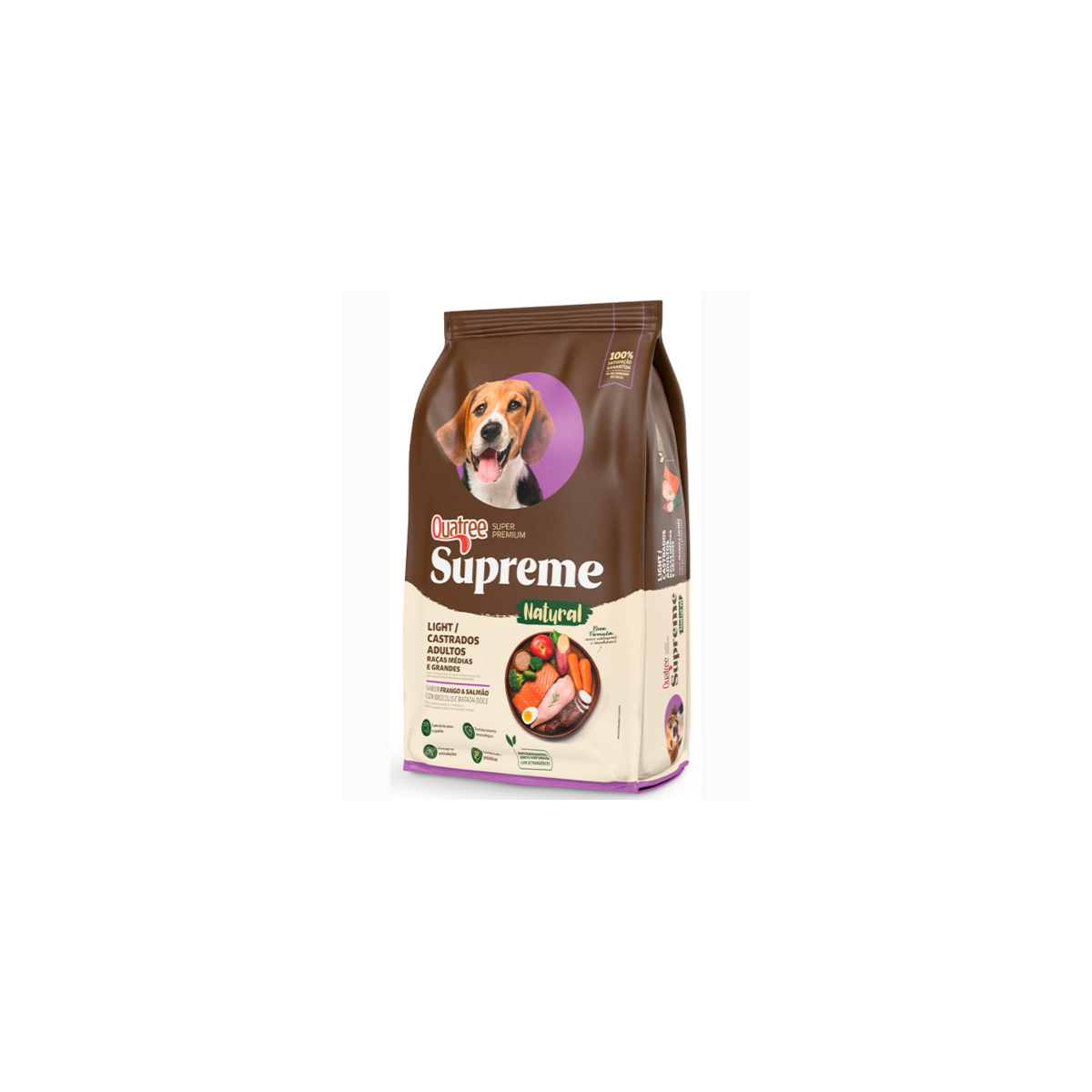 Quatree Supreme Light Sabor Salmão e Batata Doce Cães Adultos Todas as Raças 15kg