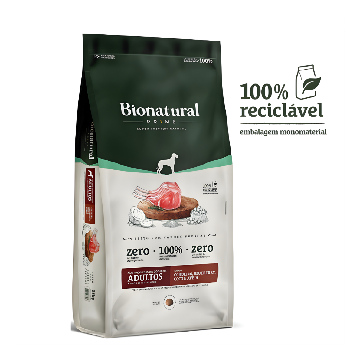 Ração BioNatural Cães Raças Grandes Gigantes Adultos Cordeiro 15kg