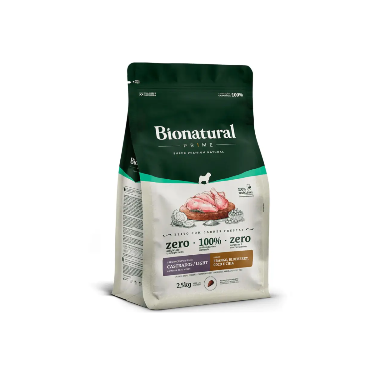 Ração Bionatural Prime Light Para Cães Castrados 2,5Kg