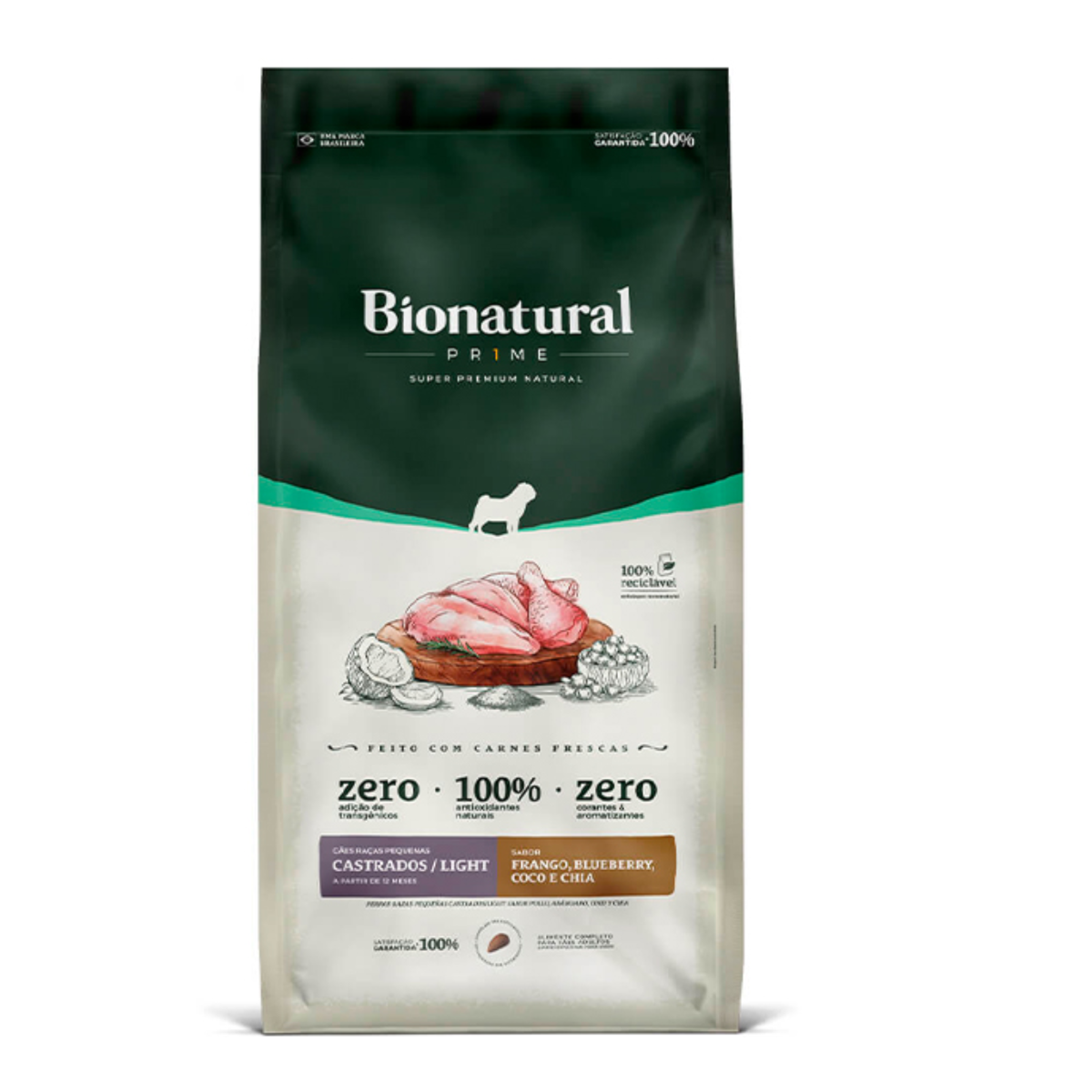 Ração Bionatural Prime Light Para Cães Castrados 2,5Kg