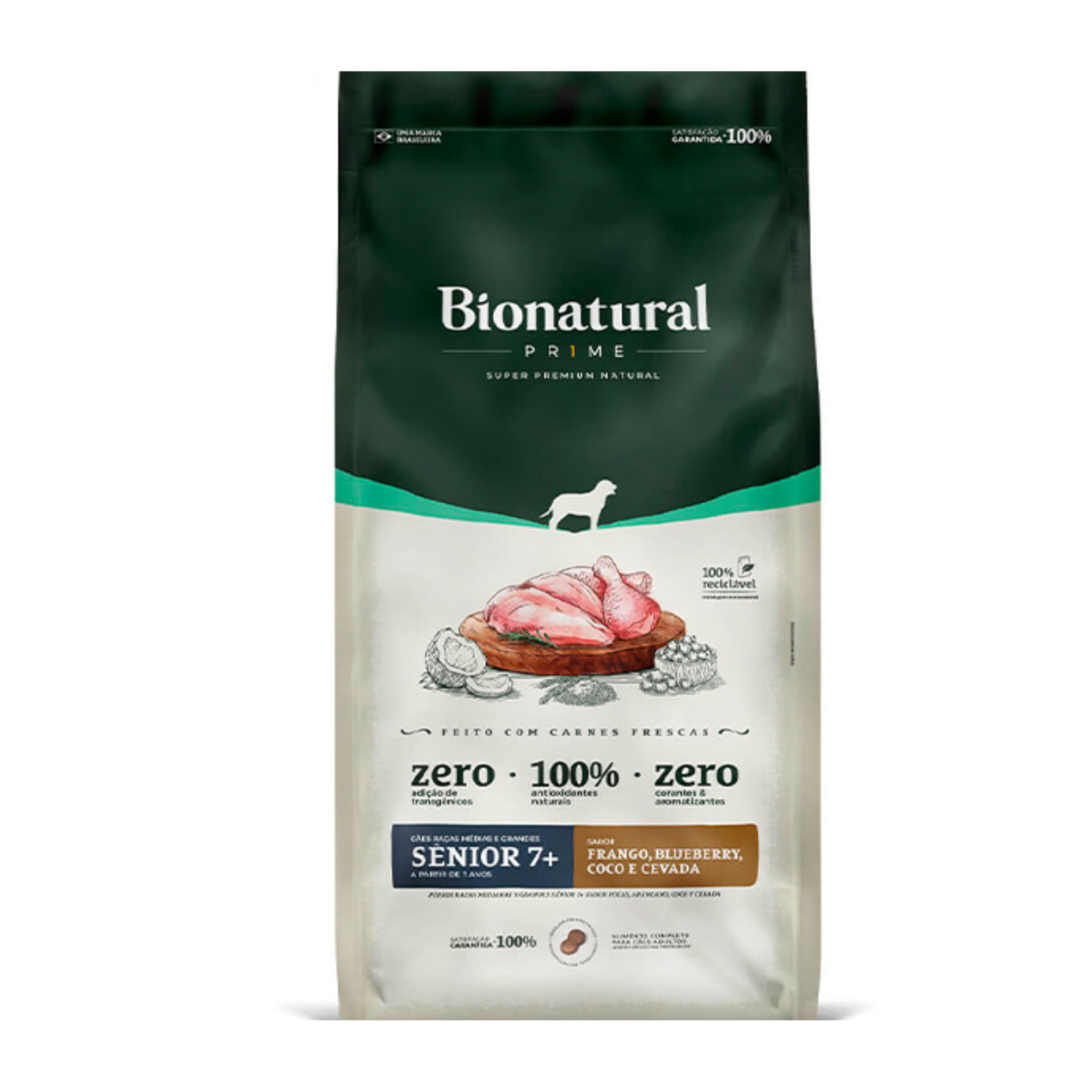 Ração Bionatural Prime para Cães Sênior 7+ de Raças Médias e Grandes Sabor Frango 15kg