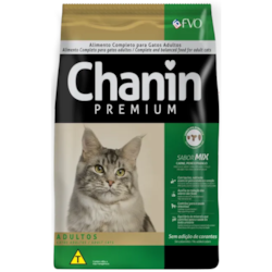 Ração Chanin Gatos Adultos Sem Corante Mix Carne, Peixe e Frango 10,1 Kg