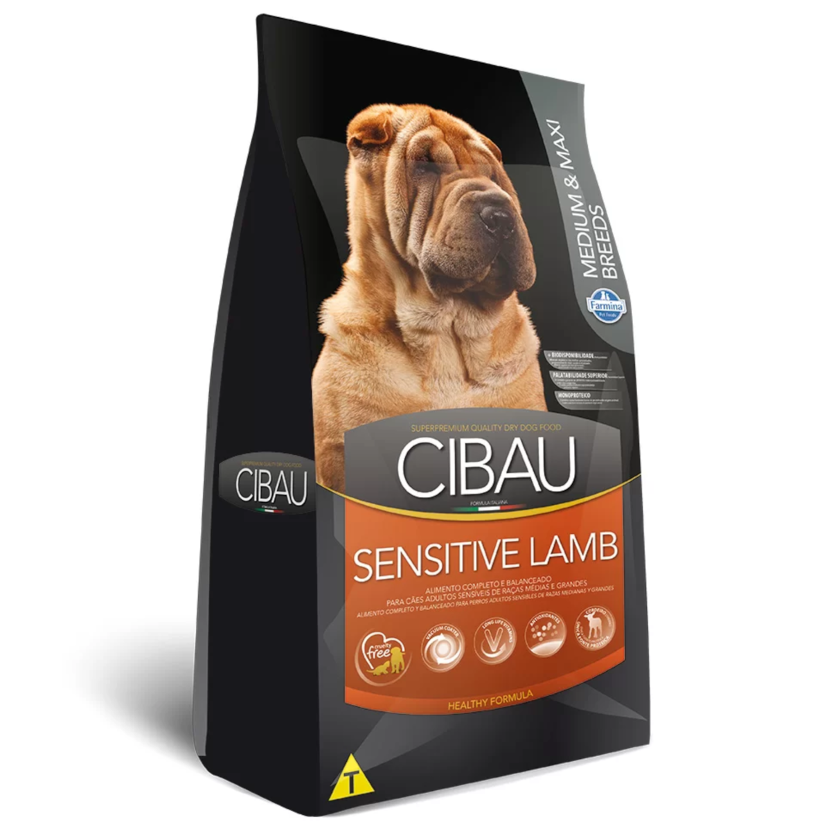 Ração Cibau Sensitive Lamb Adult Medium e Maxi Breeds para Cães Adultos de Raças Médias e Grandes