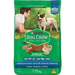 Ração Dog Chow Life Controle de Peso para Cães Adultos Sabor Frango e Arroz