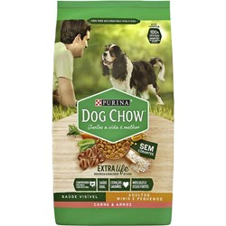 Ração Dog Chow para Cães Adultos de Raças Pequenas Sabor Carne e Arroz